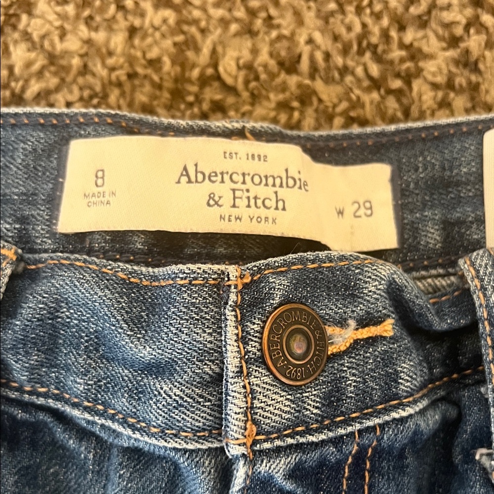 Abercrombie & Fitch Distressed Blue Jean Shorts - Picture 2 of 2